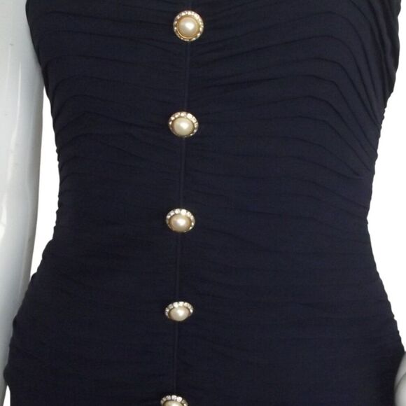 ST.GILLIAN Silk Dress, 6, Navy, Tiered Bodice, Layered Skirt. Spaghetti straps - Picture 14 of 15